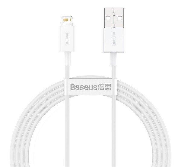 BASEUS SUPERIOR adatkábel és töltő (USB - lightning 8pin, 2.4A, PD
gyorstöltés támogatás, 150cm, törésgátló) FEHÉR Apple iPod touch 5,
Apple IPAD Pro 12.9 (2015), Apple iPhone 6S 4.7, App