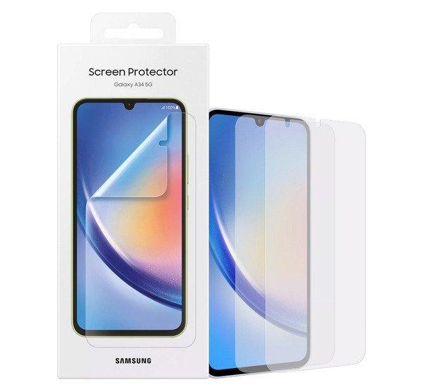 SAMSUNG képernyővédő fólia 2db (törlőkendő, felhelyezést segítő
keret) ÁTLÁTSZÓ Samsung Galaxy A34 5G (SM-A346)