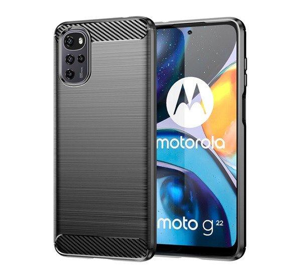 Szilikon telefonvédő (közepesen ütésálló, légpárnás sarok,
szálcsiszolt, karbon minta) FEKETE Motorola Moto E32 (XT2227), Motorola Moto
E32s (XT2229), Motorola Moto G22 (XT2231)