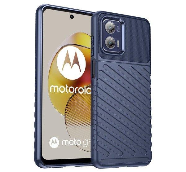 Szilikon telefonvédő (közepesen ütésálló, csíkos, dombor minta)
SÖTÉTKÉK Motorola Moto G73