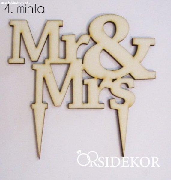 Esküvői tortadísz, Mr&Mrs