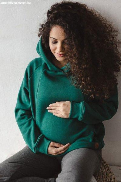 Anyasági oversize kismama és szoptató pulóver milk & love zöld