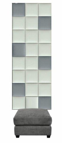 Előszobafal-11 színes Kerma műbőr 3d panelek 200x75cm, hátfal, fehér,
világosszürke szín