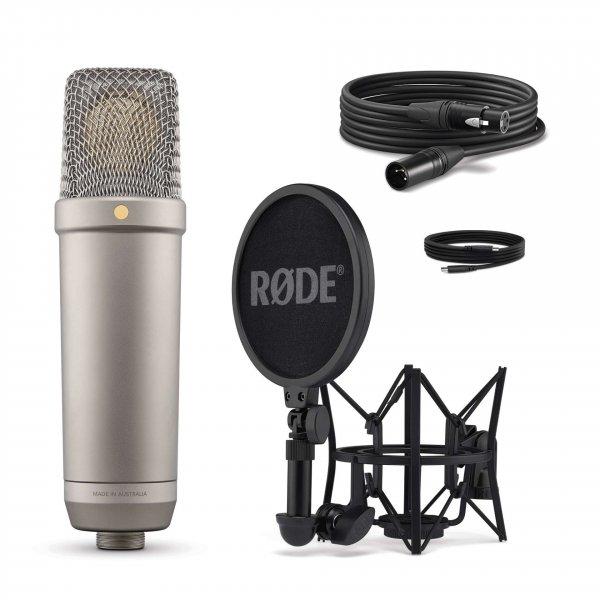 RØDE NT1 GEN5, nagymembrános kardioid kondenzátor stúdió mikrofon csomag,
XLR és USB csatlakozókkal, ezüst