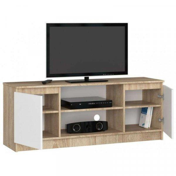 TV állvány 140 cm Akord Furniture, fehér-sonoma tölgy