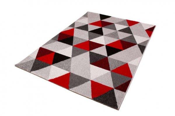 Barcelona B430A_FMF64 piros-szürke geometriai mintás szőnyeg 120x170 cm