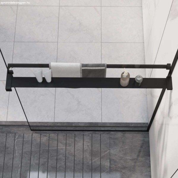 vidaXL fekete alumínium zuhanypolc walk-in zuhanyfalhoz 80 cm