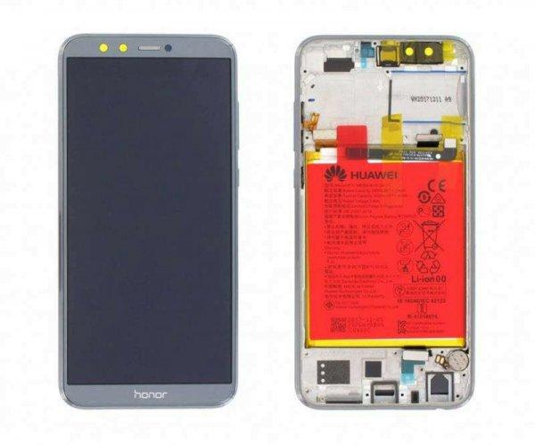 Honor 9 Lite szürke gyári LCD + érintőpanel kerettel, akkumulátorral