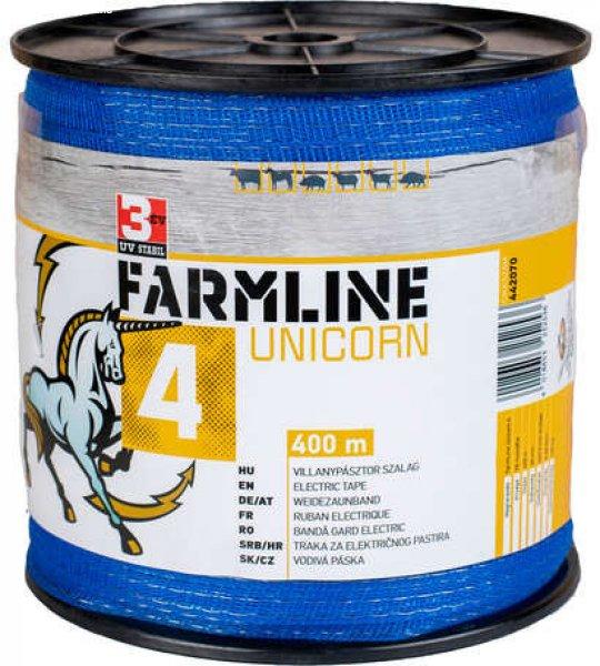 FarmLine Unicorn 4 villanypásztor vezeték (Hossz: 400 m | Szélesség: 20 mm |
Vezetőszálak: 4 x 0,3 mm ötvözet | Ellenállás: 2,85 Ohm/m |
Szakítószilárdság: 100 kg | Anyaga: PE monofile | Kék)