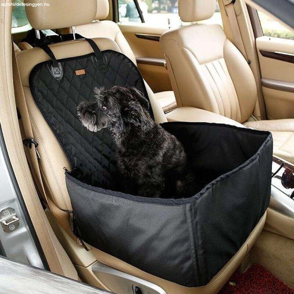 Autós kutyaülés (víz- és portaszító anyagból) - Fekete