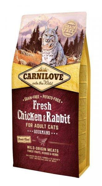 Carnilove Fresh Adult Cat Chicken & Rabbit Gourmand-  Csirke és Nyúl Hússal
6kg