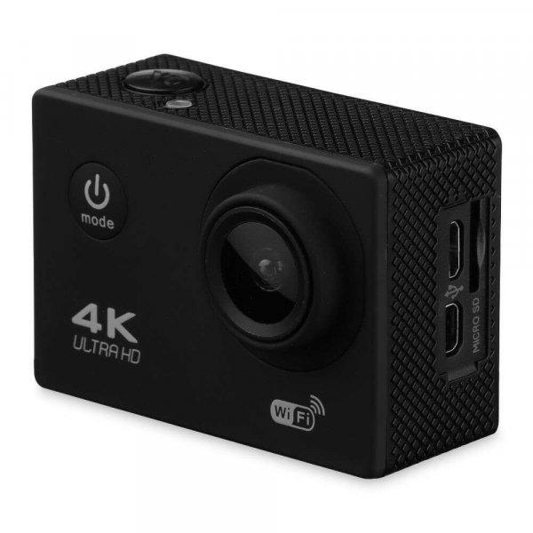 WiFi-s Akciókamera, F-60, 12MP sportkamera, FullHD video/60FPS, max. 64GB TF
Card, 30m-ig vízálló, A+ 170°, fekete