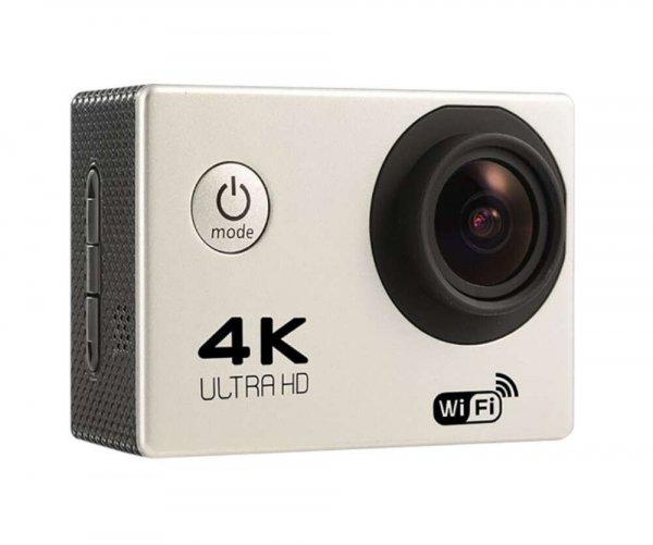WiFi-s Akciókamera, F-60, 12MP sportkamera, FullHD video/60FPS, max.64GB TF
Card, 30m-ig vízálló, A+ 170°, ezüst