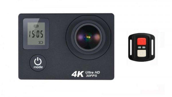 WiFi-s Akciókamera, H22, 12MP sportkamera, FullHD video/60FPS, max.32GB TF
Card, 30m-ig vízálló, A+ 170°, fekete