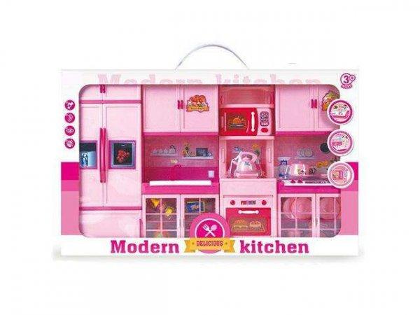 Modern Kitchen pink konyhaszett kiegészítőkkel, fénnyel és hanggal
