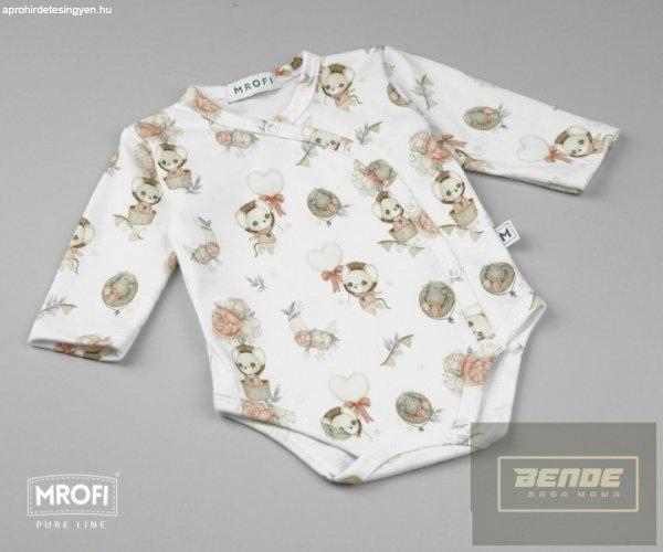 MROFI Little Mouse ökopamut hosszú ujjú bady -átlapolós