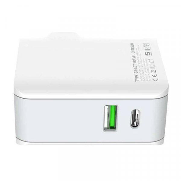 LDNIO A4403C USB, USB-C 20W hálózati töltő + USB-C - Villámkábel