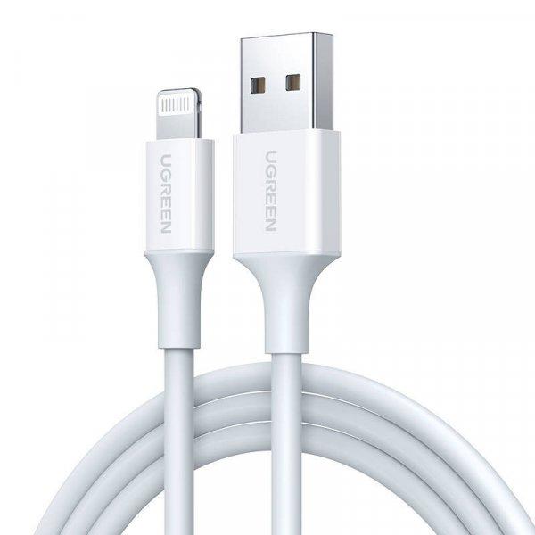 kábel Lightning to USB UGREEN 2.4A US155, 0.25m (white)