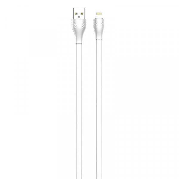 USB-kábel a Lightning LDNIO LS553-hoz, 2.1A, 2m (fehér)