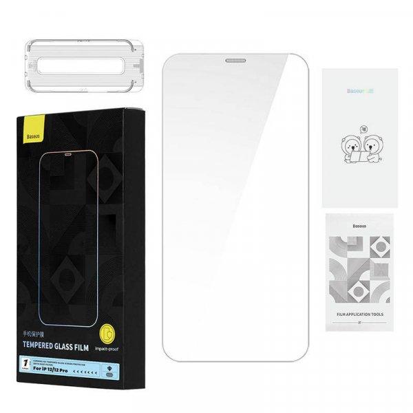 Baseus 0,4 mm-es Corning HD edzett üveg iPhone 12/12 Pro +
tisztítókészlethez