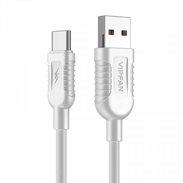 USB-USB-C kábel Vipfan X04, 5A, 1.2m (fehér)