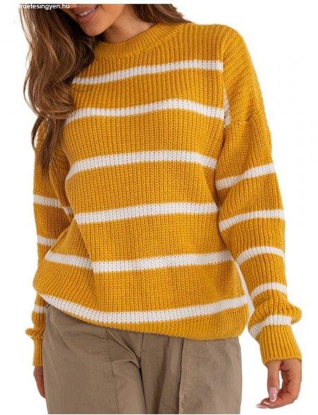 Sötét sárga csíkos pulóver