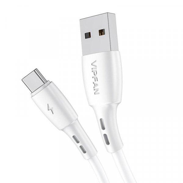 USB és USB-C kábel Vipfan Racing X05, 3A, 3m (fehér)