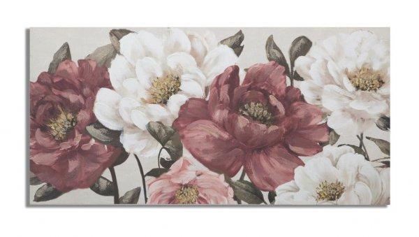Vászon kép, pünkösdi rózsák,120x60 cm púder, fehér - PIVOINES - Butopêa