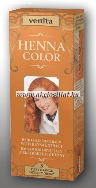 Venita Henna Color gyógynövényes krémhajfesték 75ml 3 Tüzes Narancs 