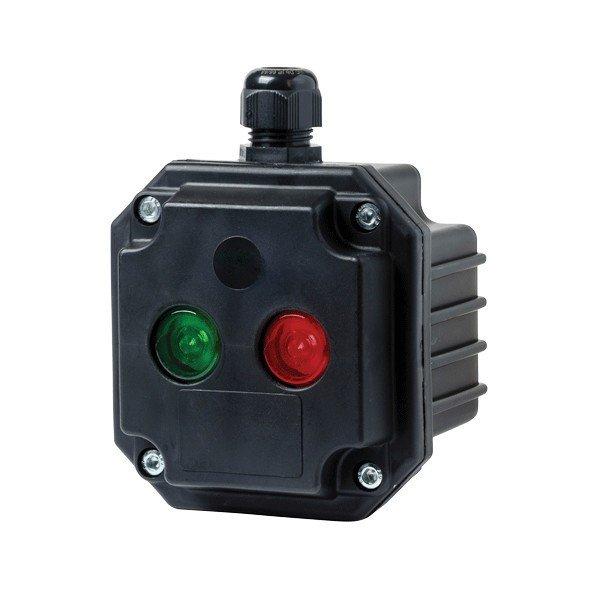 BOX WITH 1 RED LIGHT INDICATOR WITH 1 ENTRY, IP65