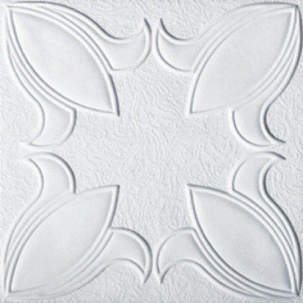 Álmennyezet - Marbet IRYS mintás fehér festhető polisztirol dekor mennyezeti
burkolólap (50x50cm)