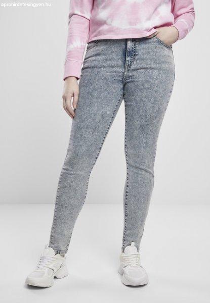 Urban Classics Ladies High Waist Skinny Jeans light skyblue acid washed