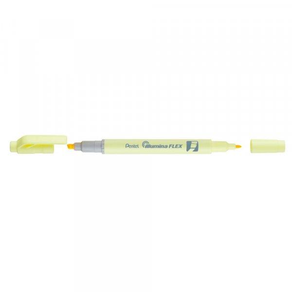 Szövegkiemelő kétvégű 1/3,5mm, vágott és kúphegyű, Pentel pasztell
sárga