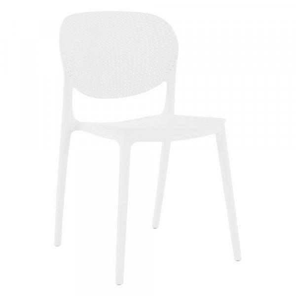 Rakásolható, műanyag kerti szék, fehér - LAROL - Butopêa