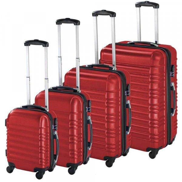 Timeless Tools 4 db-os merev falú bőrönd szett, 4 színben-piros