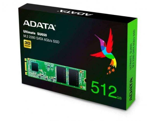 ADATA Ultimate SU650 512GB M.2 SATA 3D NAND belső SSD