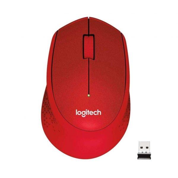 Logitech M330 SILENT PLUS vezeték nélküli optikai egér piros (910-004911)