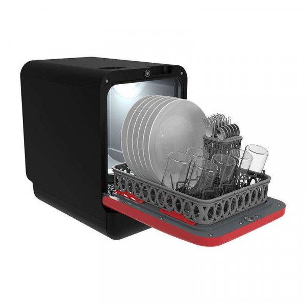Bob Daan Tech kompakt mini asztali mosogatógép (piros-fekete)