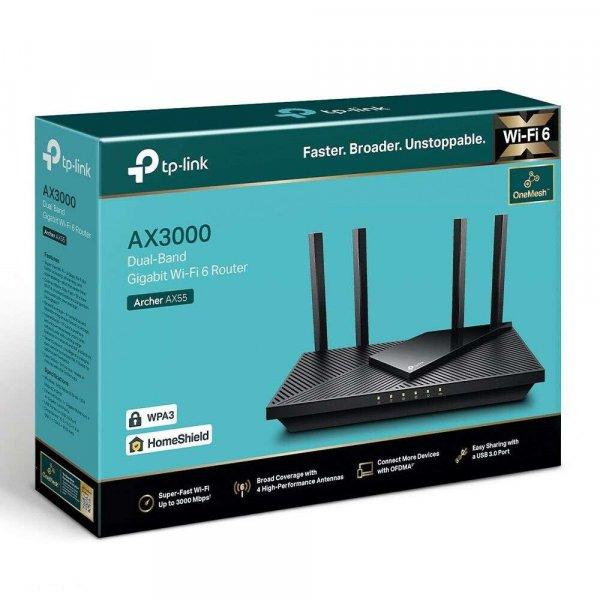 TP-Link Archer AX55 AX3000 Dual-Band Gigabit Wi-Fi 6 Router ARCHER AX55