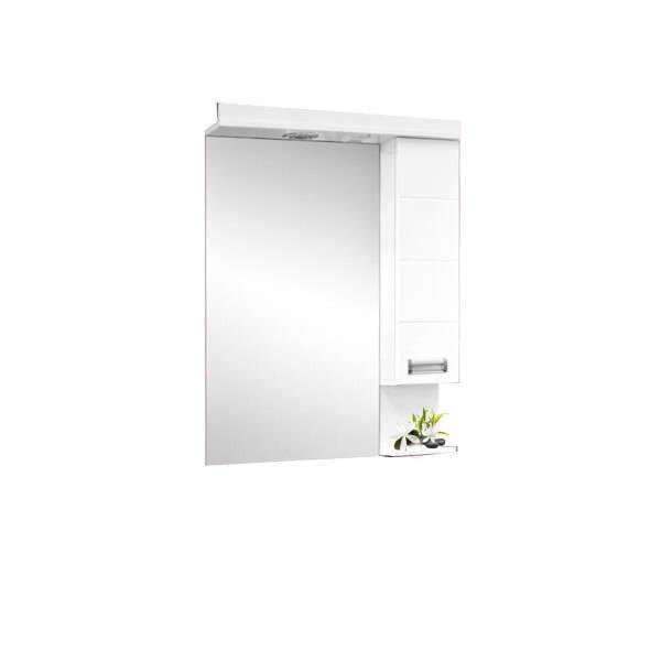 LEDA 55/65/75 cm széles fali fürdőszobai tükrös szekrény integrált LED
világítással, MDF polcokkal