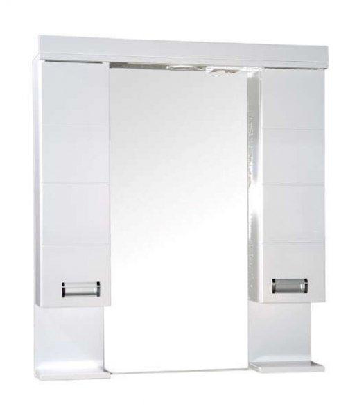 LEDA 85/100 cm széles dupla fali fürdőszobai tükrös szekrény integrált
LED világítással, MDF polcokkal