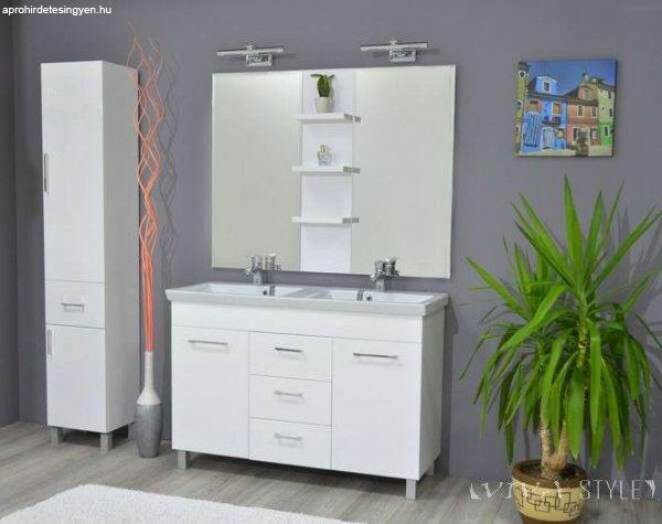 TMP FLAT 120 lábon álló fürdőszobabútor Sanovit Isik 4120 dupla porcelán
mosdókagylóval 120 cm