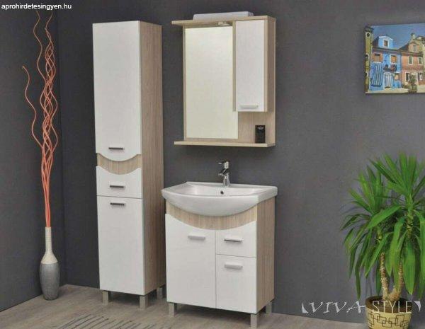 TMP ZX 75 - SONOMA - lábon álló fürdőszobabútor Sanovit Zenon 6075
porcelán mosdókagylóval 75 cm