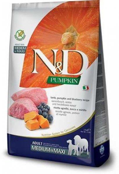 N&D Dog Grain Free Adult Medium/Maxi sütőtök, bárány & áfonya 12 kg