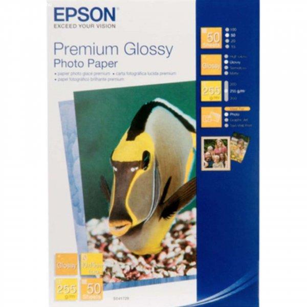 Epson Premium A4 fényes inkjet fotópapír egyoldalas 50 ív 255gr. C13S041624