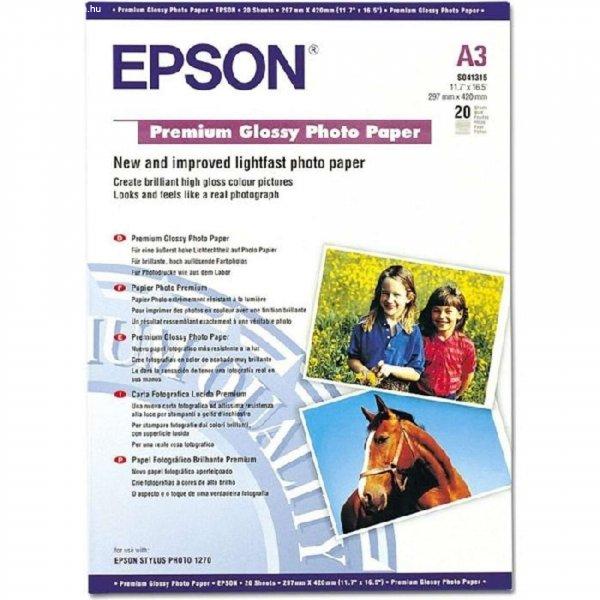 Epson Premium A3 fényes inkjet fotópapír 255gr. 20 ív C13S041315