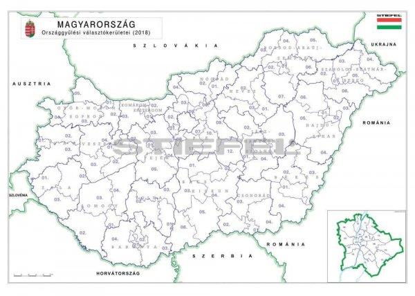 Magyarország választási színező fémléces 2018 100x70 cm