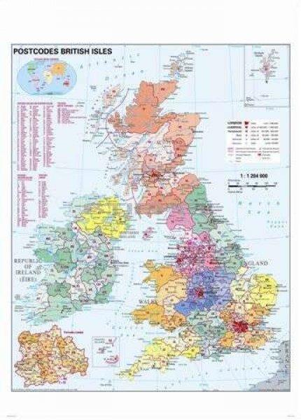 Nagy-Britannia irányítószámos térképe