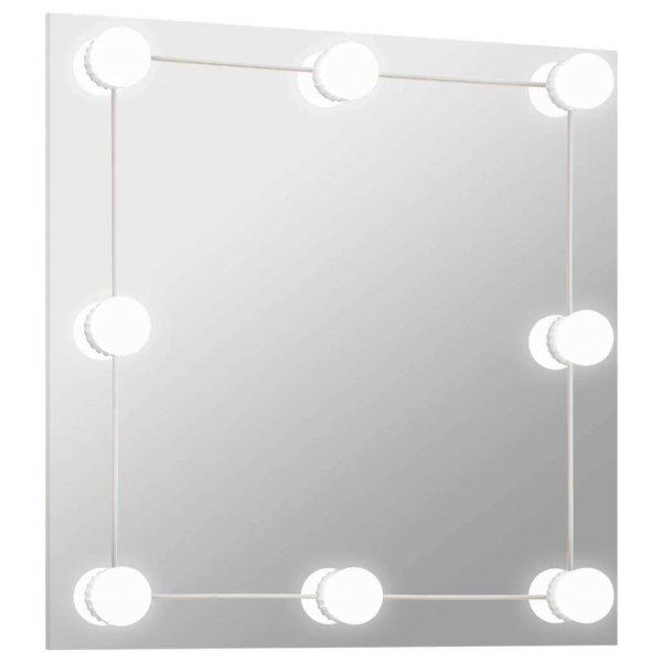 Négyzet alakú fali tükör led-világítással