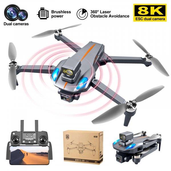 SLX K911 MAX GPS Drón, akadályelkerülő objektívvel, 2 kamerával 4K / 8K HD
ESC FPV, vezérlési távolság ~1200 m, repülési idő 20 perc